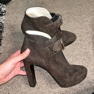 Suede Prada boot heels